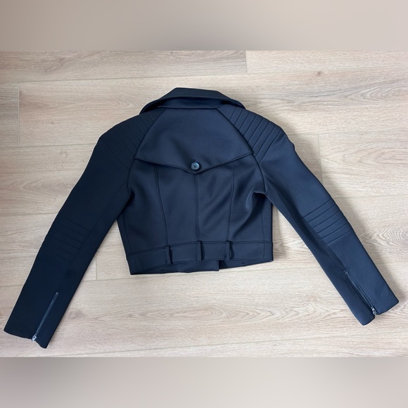 Bebe Women’s moto style cropped biker jacket Black Size Extra Small - Picture 3 of 4